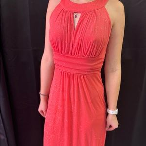 Peach Sparkly Halter Dress - Super Comfortable!